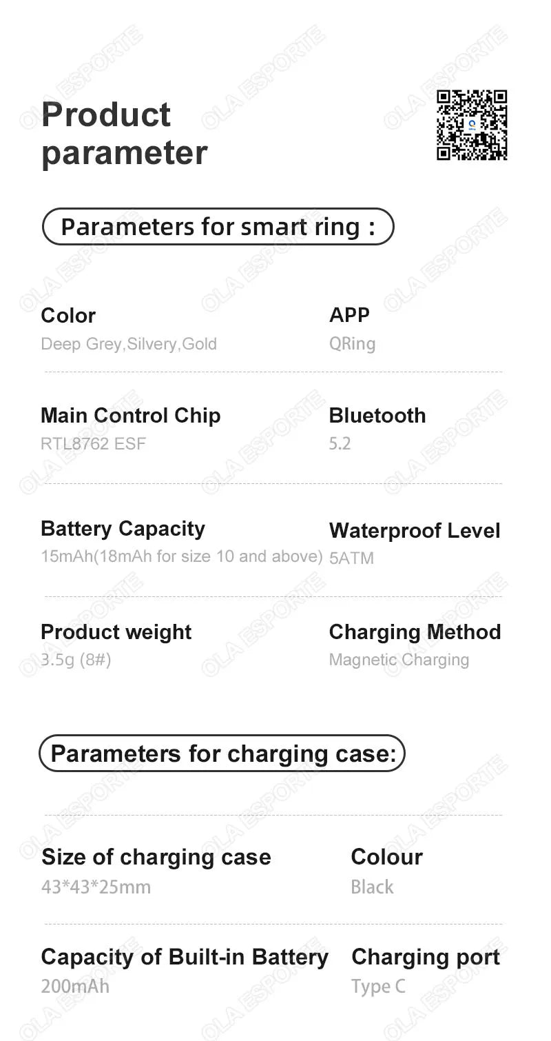 For Xiaomi Smart Ring Bluetooth Health Monitor Heart Rate Blood Oxygen Sleep Temperature Gesture Control Waterproof Sport Rings