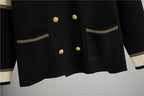 Korean Design Knitted 2 Piece Sets Women Knitwears Double Breasted Sweater Cardigan Tops Conjuntos High Waist Sweatpants Outfit