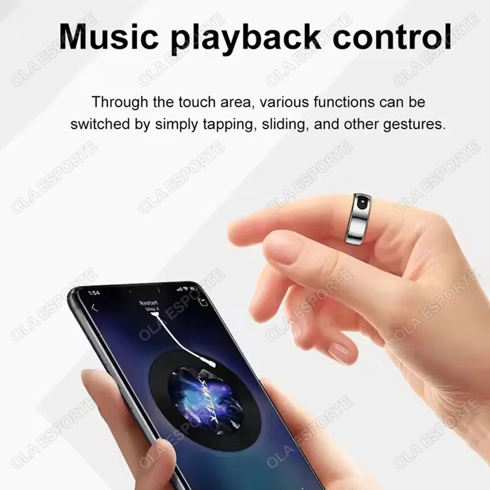 For Xiaomi Smart Ring Bluetooth Health Monitor Heart Rate Blood Oxygen Sleep Temperature Gesture Control Waterproof Sport Rings