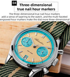 ADDIESDIVE AD2095 Watch of Men 60min Chronograph Quartz Wristwatch Bubble Mirror Glass Luminous Waterproof Men's Watches 38mm