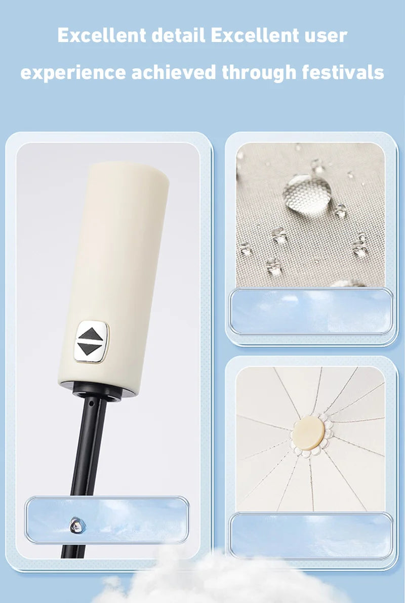 Xiaomi Automatic Umbrella 24 Bone Solid Color Automatic Umbrella Light Collapsible Large Size Outdoor Sunshade Uv Protection