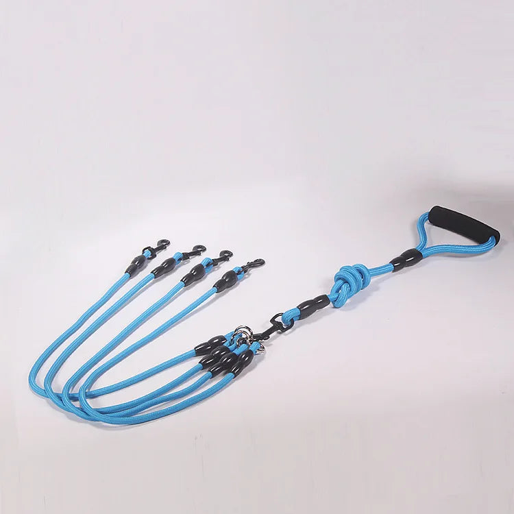 3 Way Dog Leashes for Walking 2/3/4 Dogs Pets Nylon Braided Rope No Tangle Dog Leashes for Small Dogs Dual Three Dogs Leash