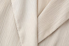 KWTX 2025 Spring Women’s Two Piece Set Solid Pleated V Neck Blazer & Wide Leg Pants Elegant Luxury High Quality Office Set