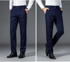 Men's lightweight business casual pants with micro elasticitymen's quick drying pantsnew straight leg office black deep bluepant