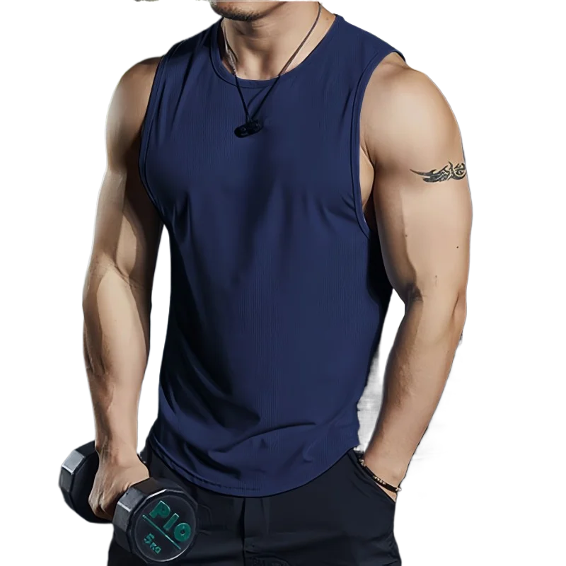 Summer men's gym fashion vest fitness training clothes quick drying loose fit sleeveless shirt men's sports basketball vest top