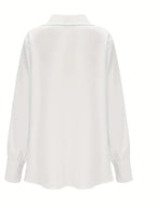 Fashion Elegant Solid Color Lapel Neck Shirt Female 2025 Spring Summer Simple Style Tops Women's Comfortable Casual Loose Blouse