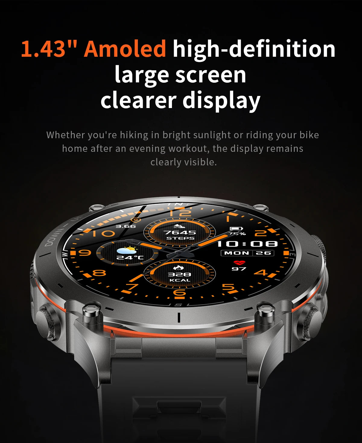 Men New Outdoors Sports Military GPS SmartWatch 10ATM Waterproof 730mAh High Battery Compass NFC HD Call For Huawei Xiaomi Watch