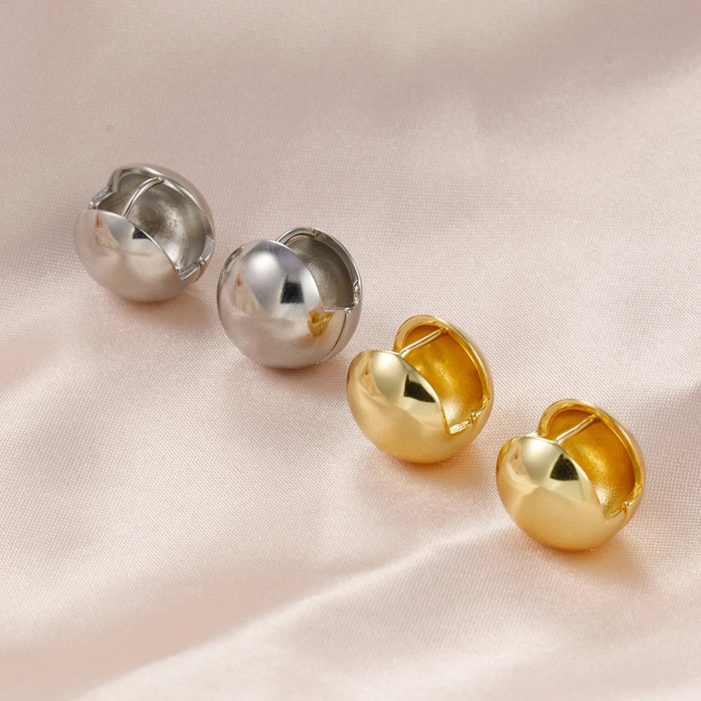 2025 Gold Silver Color Ball Round Simple Hight Quality Luxury Earrings Punk Geometric Stud Earrings For Women Party Jewelry Gift