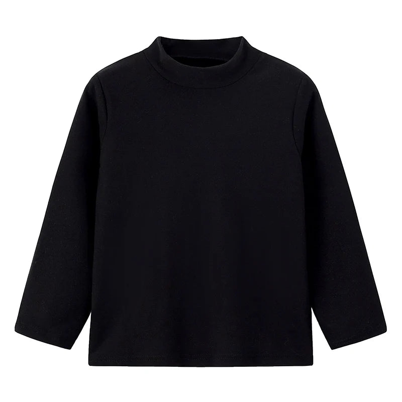 1/3 Piece Children's Mid-collar Bottoming Shirt in Autumn And Winter Solid Color Joker Girls' Long sleeve T-shirt Boys' Casual S