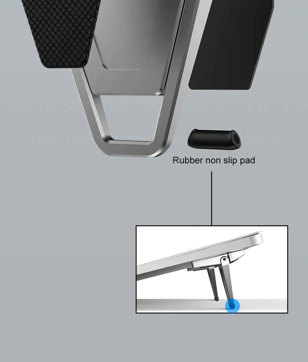 2Pcs Desktop Foldable Laptop Stand Base Portable Small Metal Base Universal Anti-Slip Stand Adjustable Notebook Cooling Holder