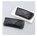 New Sunglasses Cases Large Black New Red Lined Leather Business Litchi Pattern Sunglasses Glasses Case  Eyewear Accessories