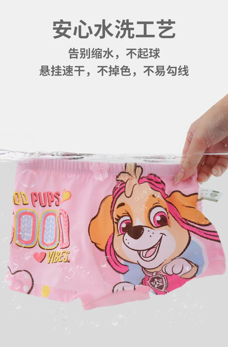 4PCS Genuine Paw Patrol Skye Girl Children Cotton Underwear Printing Panties Kids Short Panties Underpants Girls Briefs Panties