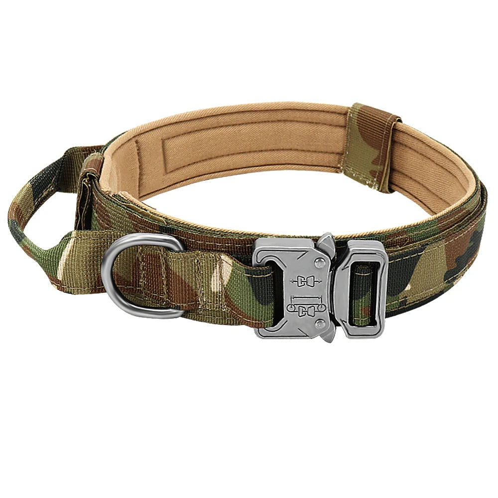 Nylon Tactical Dog Harness Collar Leash No Pull Military Pet Harness Vest For Medium Large Dogs Training Molle Harness Pouches