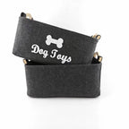 Felt Pet Toy Storage Basket Foldable Dog Toy Box Large Capacity Storage Basket for Dog Cats Household Storage Container