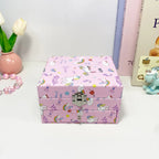 1pc Music Box with Drawer Mirror Rotating Pink Pony Jewelry Storage Box for Ring Necklaces Bracelets Birthday Gift