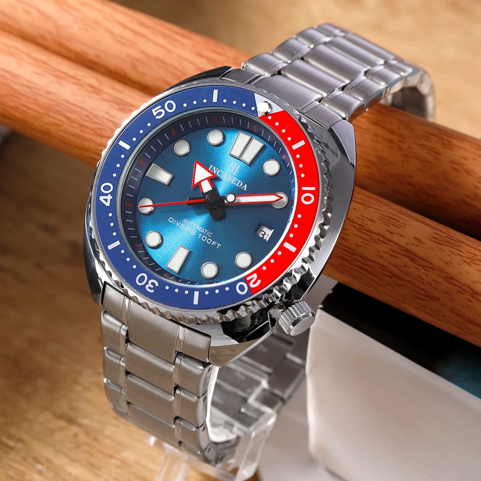 New INCASEDA top brand luxury fashion men's business watch super luminous men's automatic mechanical watch