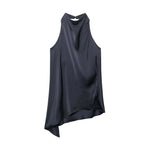 MYST&ZA2025 new summer women's casual simple halter neck backless sleeveless top + drawstring wide-leg trousers