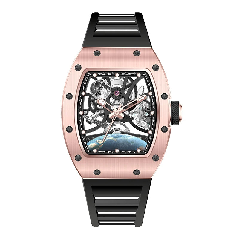 Luxury Automatic Watches Mens Mechanical Watch Bracelet Accessories  Waterproof Stainless Steel Clock Relogio