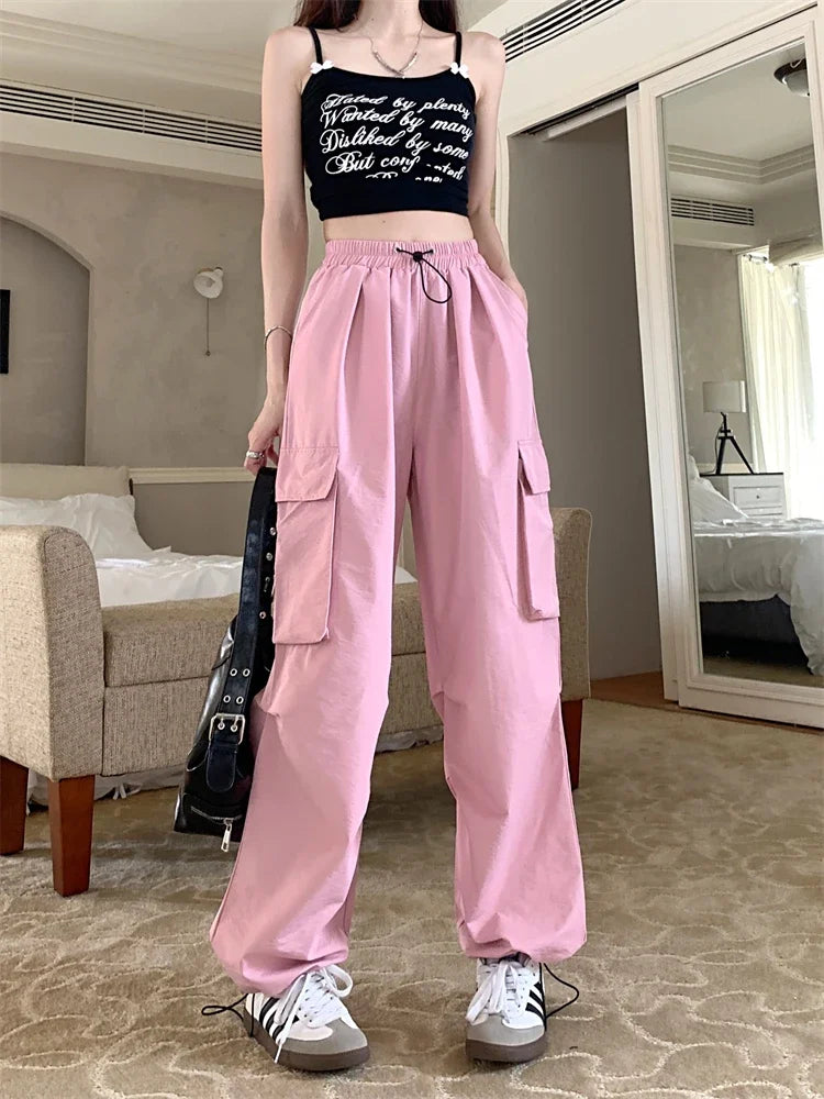 High Waist Wide Leg Workwear Pants Women's Spring 2024 Loose Sun Protection Casual Sports Thin Style Fashionable Trousers