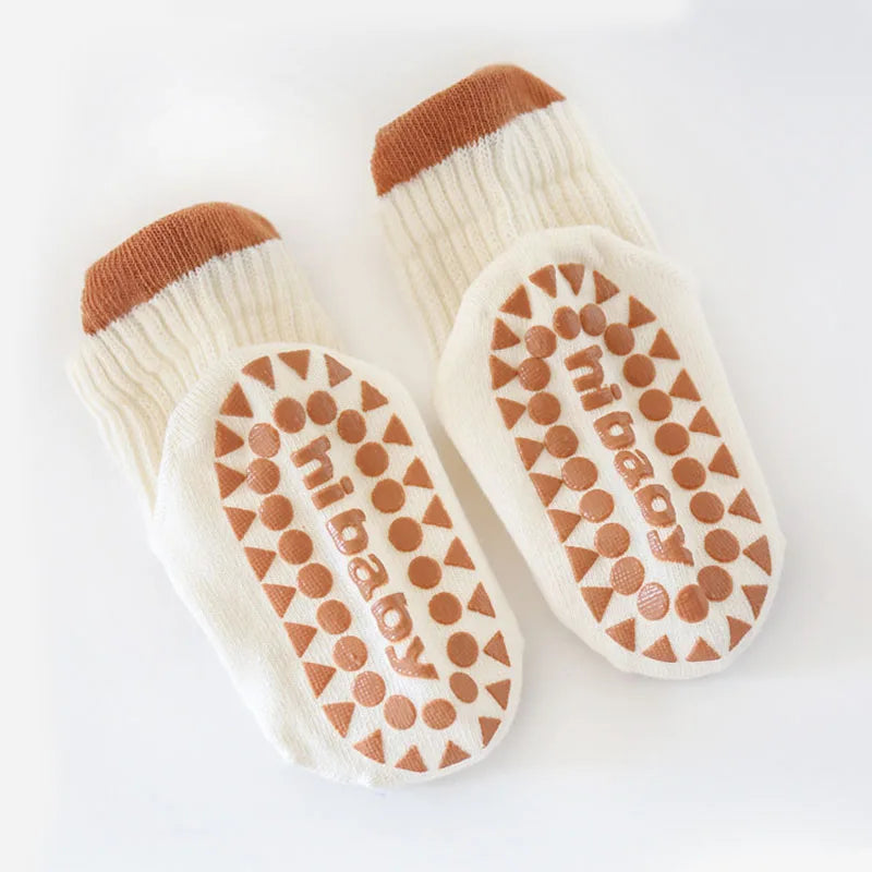 3 Pairs Kids Cotton Socks Boys and Girls Cute Comfy Breathable Baby Non-slip Floor Socks