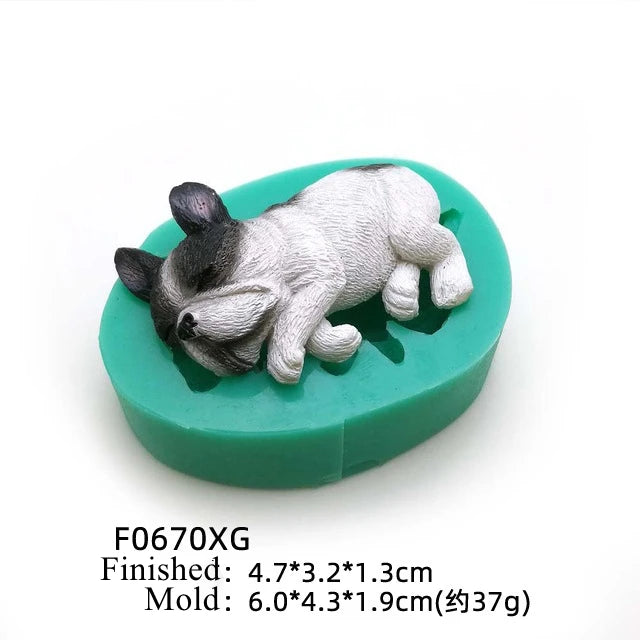13 Dogs Shape Silicone Fondant Cake Decorating Mold Corgi Bulldog Chocolate Polymer Clay Mould Animal Cake Tool Bakeware M485