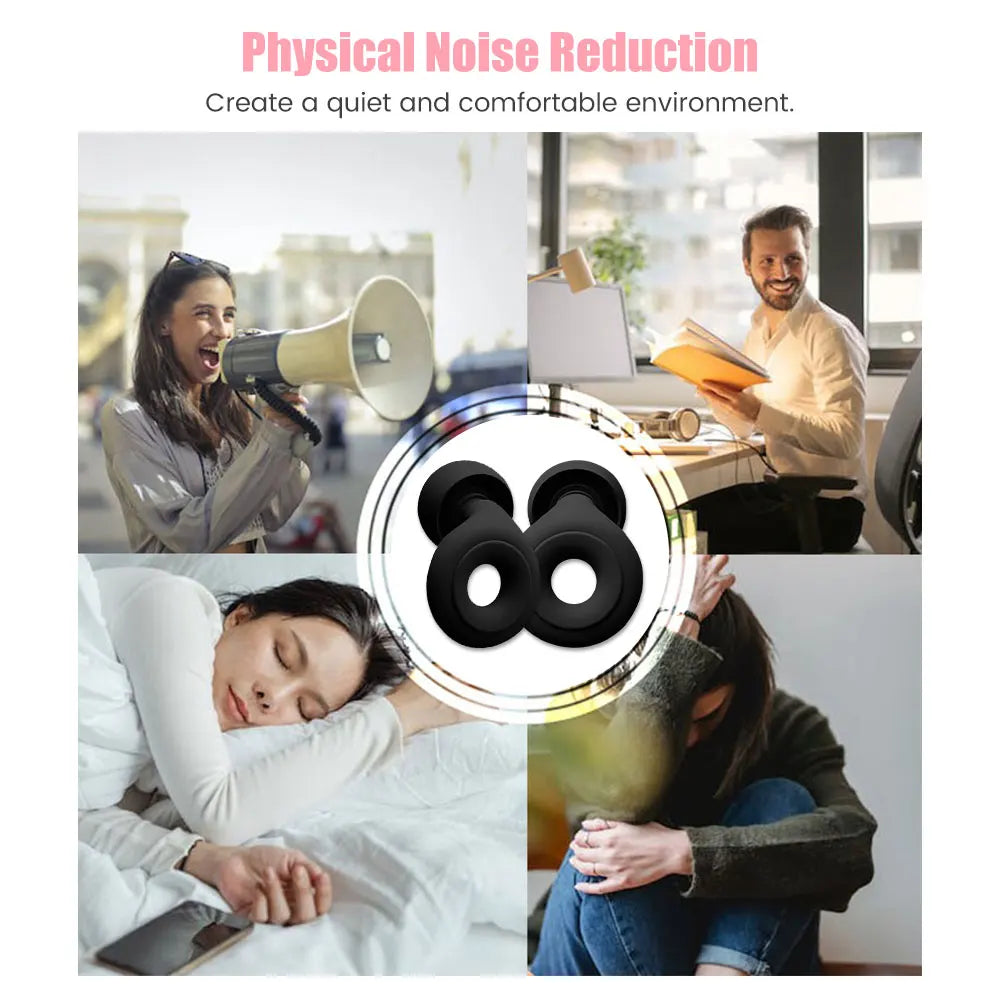 Silicone Ring Sleep Soundproof Earplugs Anti Noise Reduction 5 dB Noise Ring Earplug Mute Earplugs Adjustable Earphone Mute Tool