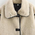 Zach Ailsa Women's Big Collar Fur Integrated Plush Coat Autumn/Winter New Solid Color Long Sleeve Warm Jacket