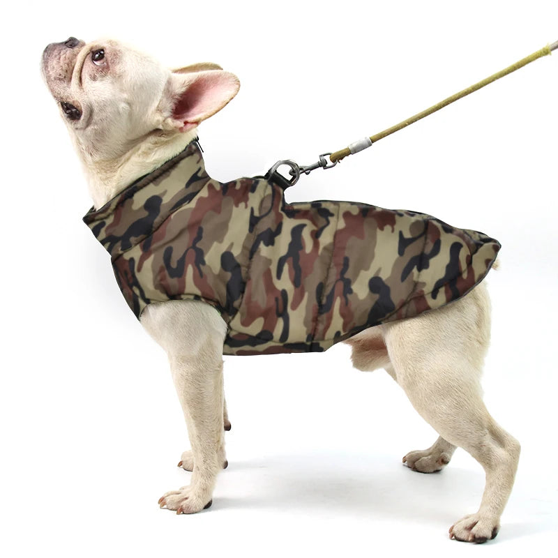 Large Dog Clothes Winter Jacket For Labrodor Clothing Camouflage Padded Dogs Vest Costume With Zipper Winter Bulldog Pet Outfits