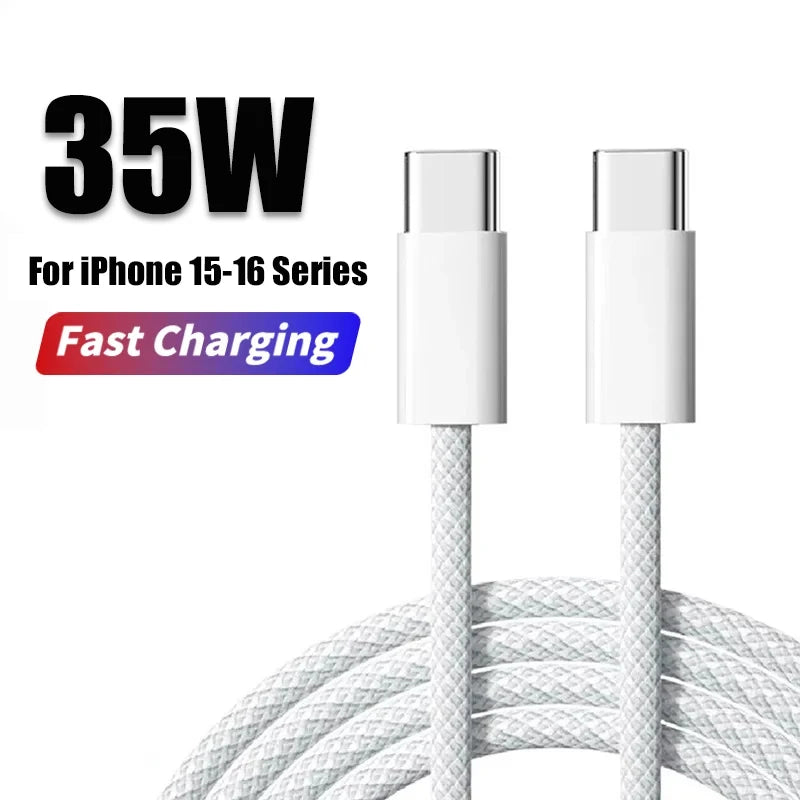 PD 35W USB Cable For iPhone 16 15 14 13 12 11 Pro Max 7 8 Plus XS XR Fast Charging USB C Cables 2M Date Wire Charger Accessories