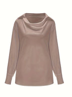 Fashion Elegant Solid Color Lapel Neck Shirt Female 2025 Spring Summer Simple Style Tops Women's Comfortable Casual Loose Blouse