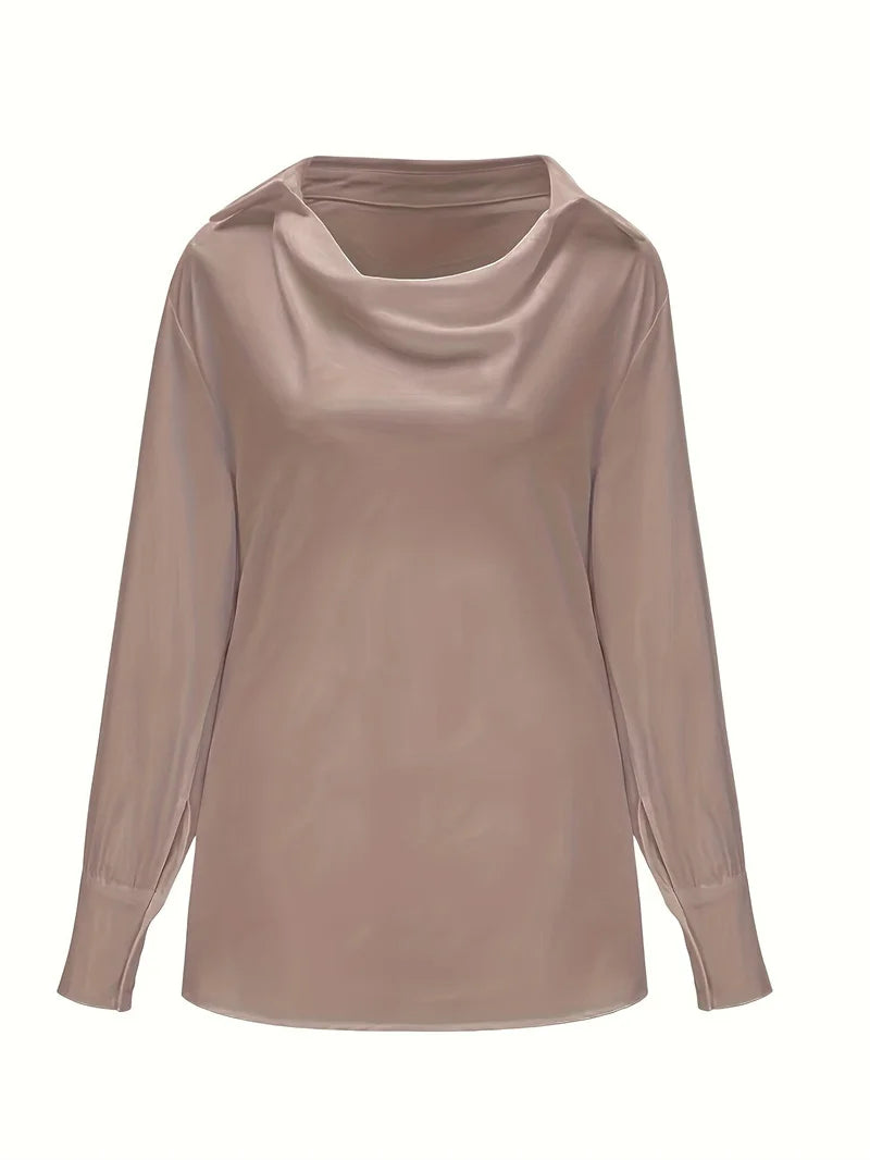 Fashion Elegant Solid Color Lapel Neck Shirt Female 2025 Spring Summer Simple Style Tops Women's Comfortable Casual Loose Blouse