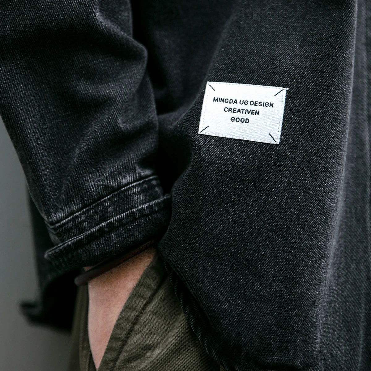 Korean fashion washed gradient denim shirt for men clothing High quality streetwear harajuku casual coat tremdy Long sleeve male