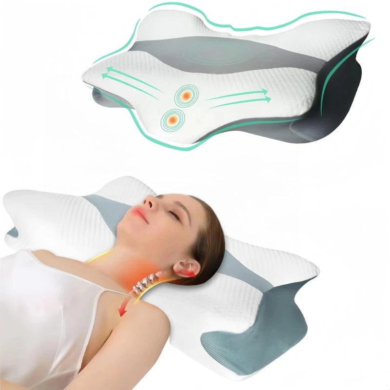 Memory Foam Neck Pillow,1 Piece Soft Comfortable Contour Sleep Pillow for Spring Daily Use,Ideal for Side&Back Sleepers.Ergonomi