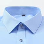 2023 Non-Iron Solid  Soft Easycare Stretch Shirts Men Spandex Long Sleeve Dress Shirt Men Office Shirts Men Clothing