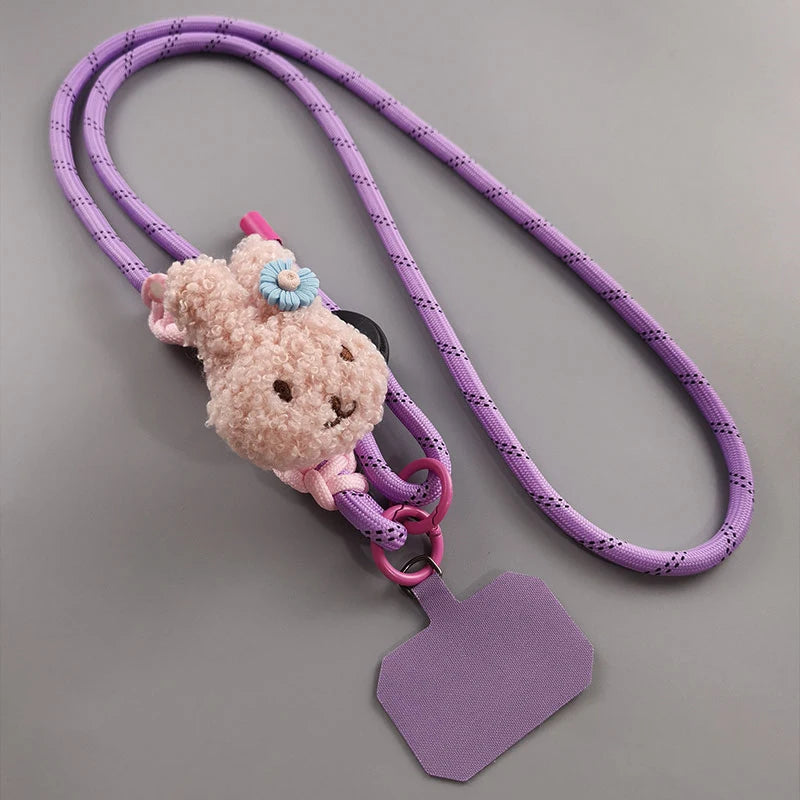 Cute Phone Lanyard Diameter Outdoor Universal Case Acrylic Crossbody Shoulder Card Neck Cord Clip Hang Anti-lost Wrist Strap
