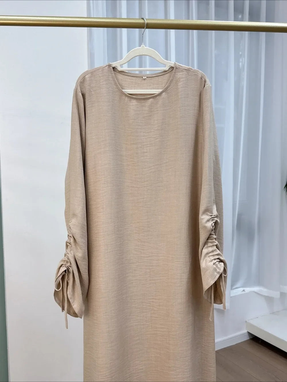 Eid Women Modest Dress Abaya String Sleeve Muslim Caftan Robe Morocco Dubai Kaftan Islam 2025 Vestidos Largos Jalabiya Ramadan