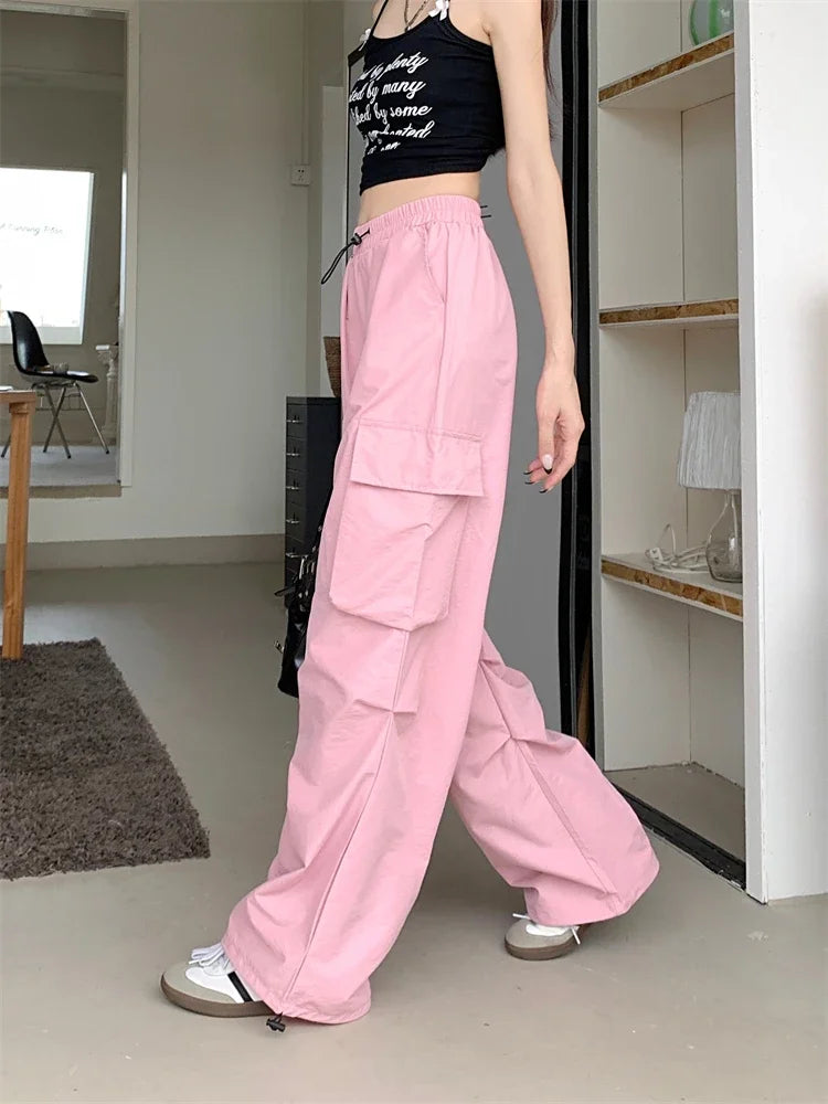 High Waist Wide Leg Workwear Pants Women's Spring 2024 Loose Sun Protection Casual Sports Thin Style Fashionable Trousers