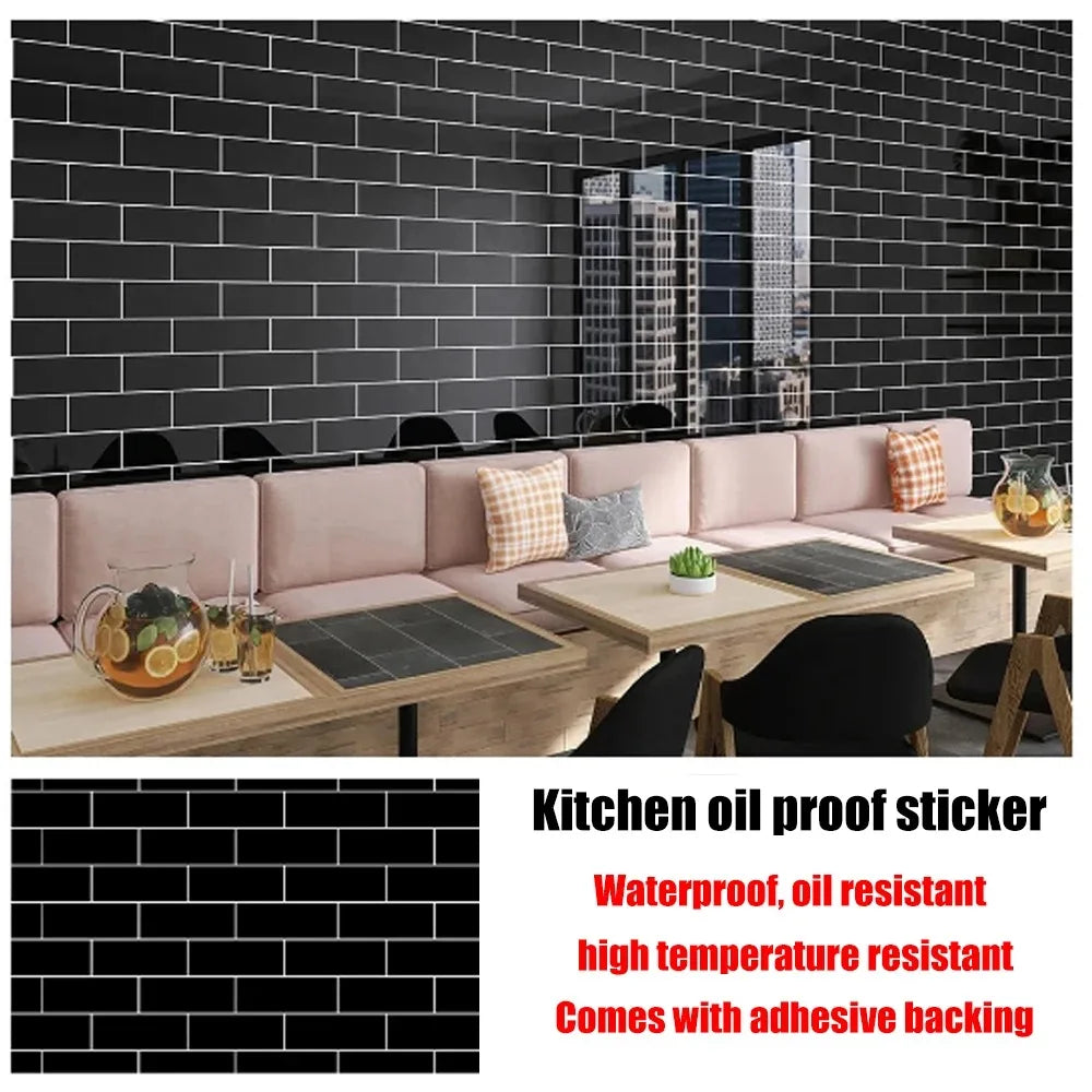40cm Marble Pattern Kitchen Wall Stickers Self-Adhesive Oil-Proof Stain-Resistant Livingroom Resistant Home Decorative Wallpaper