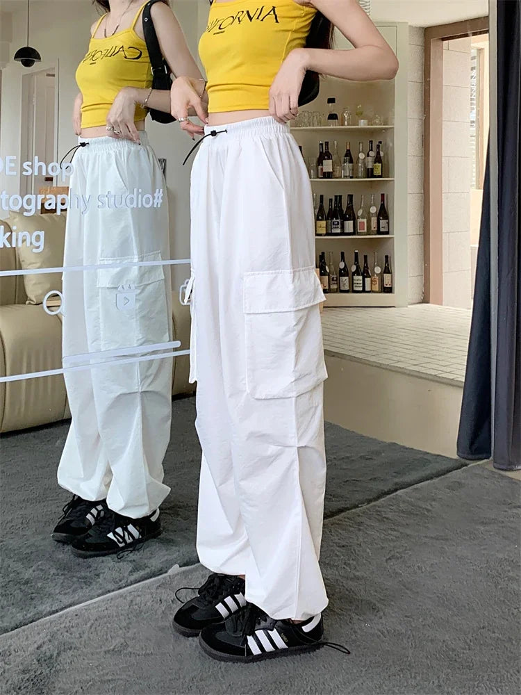 High Waist Wide Leg Workwear Pants Women's Spring 2024 Loose Sun Protection Casual Sports Thin Style Fashionable Trousers