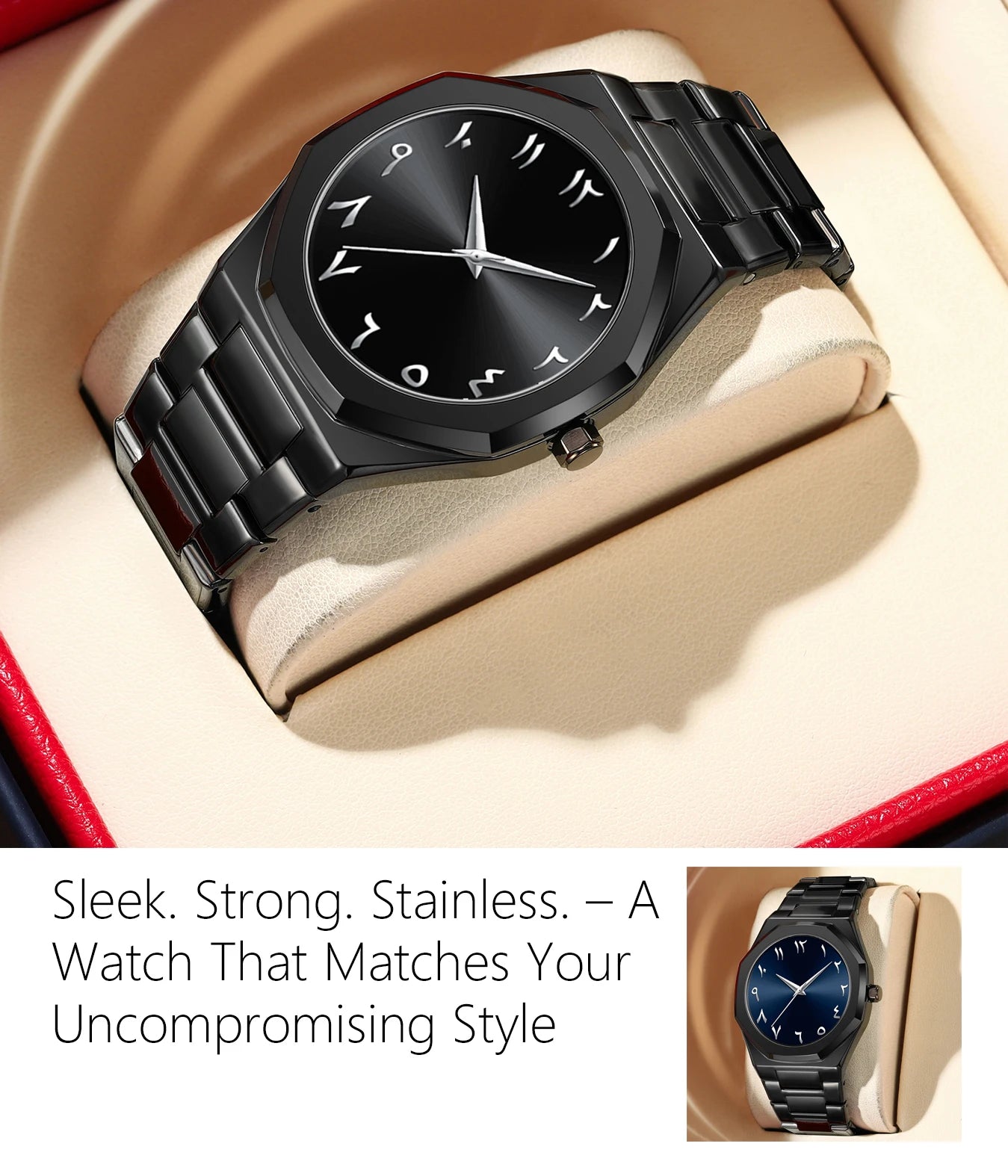 Modern Minimalist Personality Creative All-black Men's Watch Arabic Digital Sports Leisure Quartz Watch Unique Design Watch 2025