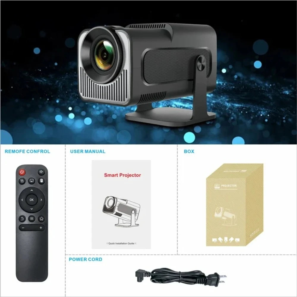 Projector Netflix Officially Licensed HY320 Android 11 1080P 500ANSI Amlogic S950D4 WIFi6.0 BT5.2 Mini 4K Projector
