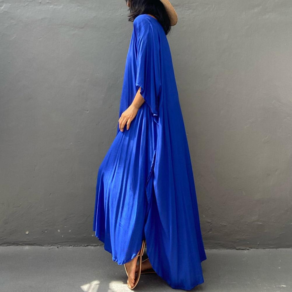 Beach Cover Up Kimono Women Summer 2023 New Pareo Swimsuit Cape Solid Bohemian Tunic Dresses Bathing Suits Dropshipping