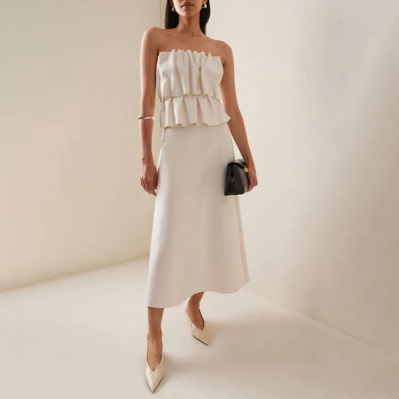 Sexy Fashion Long Sleeve Off Shoulder High Waist Corset Folds Evening Graduation Dress Robe Prom Elegant Women Long Party Dress
