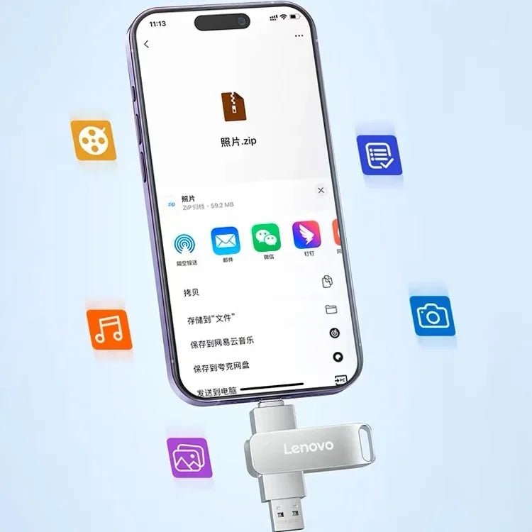 Lenovo 64TB USB 3.2 Pen Drive 16TB High Speed Transfer Metal Portable SSD Pendrive Cle 4TB U Disk Flash Drive Memoria USB Stick