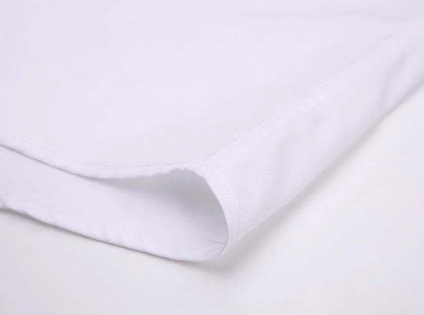 Men Formal Shirt Long Sleeve Office Solid Color Anti-Wrinkle Fashion Business Pocket White Social Pocket OfficeWhite Shirt S-5XL
