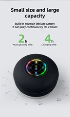 Portable Bluetooth Audio Ipx4 Waterproof Led Lights Bathroom Outdoor Large Suction Cup Can Be Adsorbed Wall Speaker
