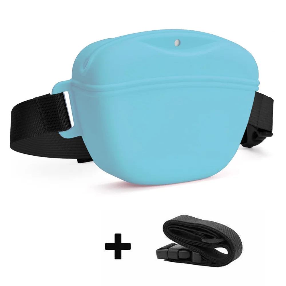 Silicone Dogs Treat Bag Pet Portable Dog Training Waist Bag Outdoor Feeder Puppy Snack Pouch Food Reward Storage Bag with Belt