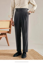 Italian Naples Trousers High Waisted Straight Men's Business Casual Pants High-end Elegant Retro Suit Pants Banquet Wedding