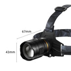 Powerful XHP360 36-LED Zoom Headlamp, 18650 Rechargeable Headlight, Adjustable Bright Flashlight for Fishing, Camping, Hiking