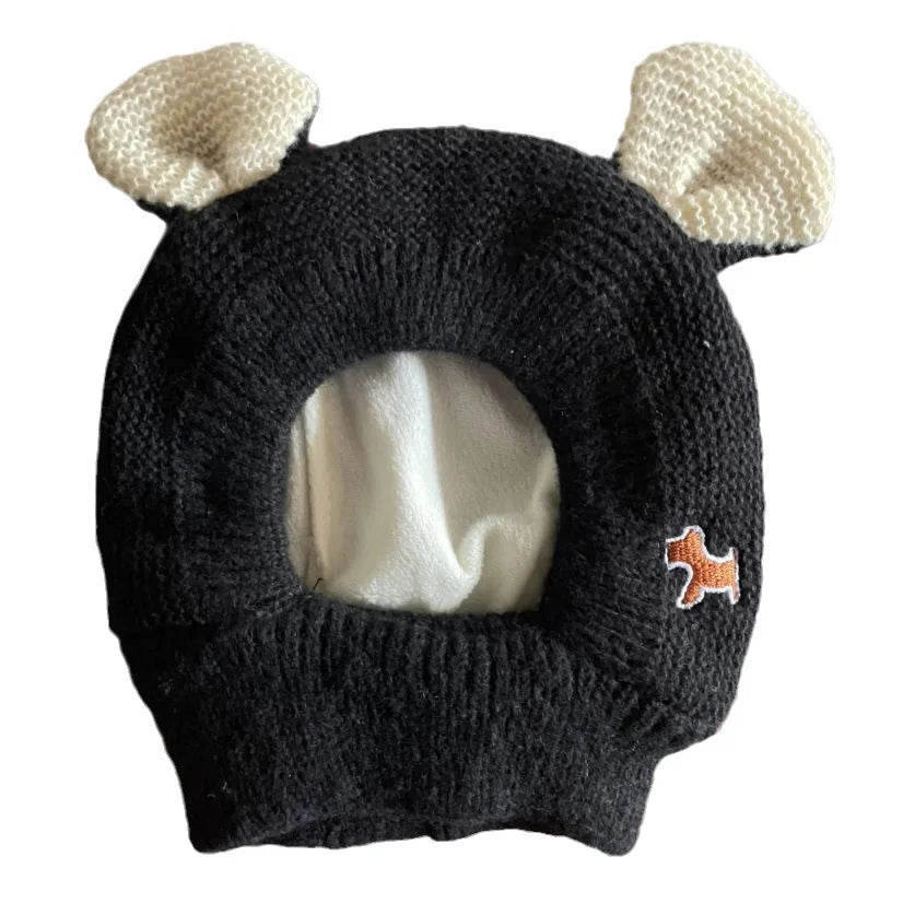 Quiet Dog Ear  Pet Ears Covers Knitted Hat Relief Winter Warm  Hat for dogs warm pet puppy dog ears in winter Christmas Gift